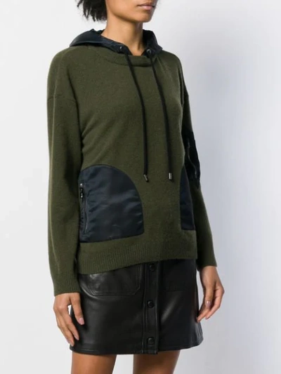Shop Moschino Hooded Long-sleeve Jumper In Green