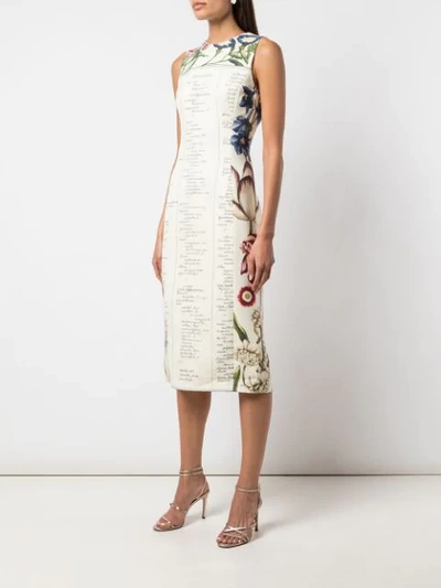 OSCAR DE LA RENTA MIDIKLEID MIT BLUMEN-PRINT 