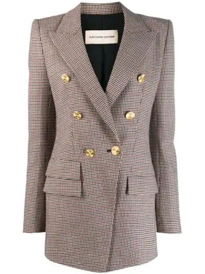 Shop Alexandre Vauthier Houndstooth Double-breasted Blazer In Neutrals