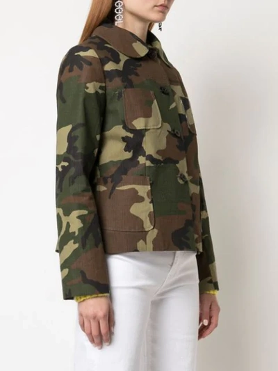 Shop Ashley Williams Camouflage Print Button-down Jacket In Green