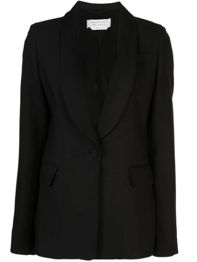 Shop Gabriela Hearst Shawl Collar Single Breasted Blazer In Black