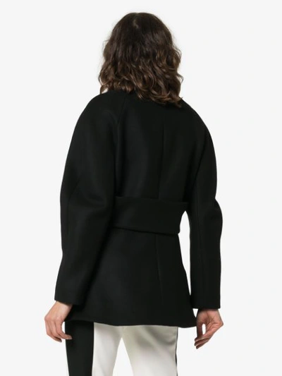 Shop Proenza Schouler Collarless Double-breasted Cropped Coat - Black