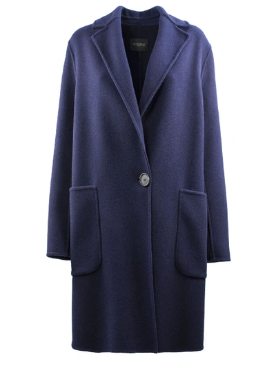 Shop Antonelli Blue Coat In Virgin Wool