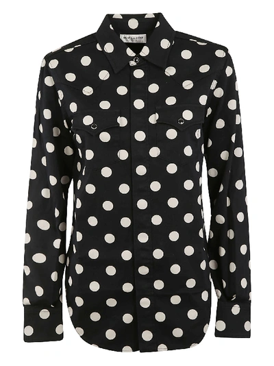 Shop Saint Laurent Polka Dot Shirt In Black