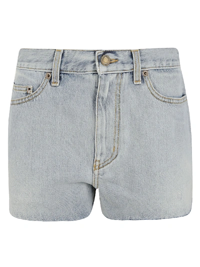 Shop Saint Laurent Denim Shorts In Blue