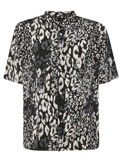 Shop Saint Laurent All-over Print Shirt In Craie/black/grey