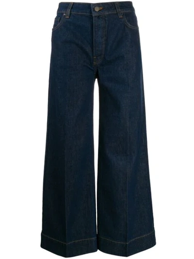 Shop Victoria Victoria Beckham Mid Rise Flared Jeans In Blue