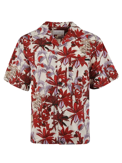 Shop Prada Tropical Print Shirt In Red