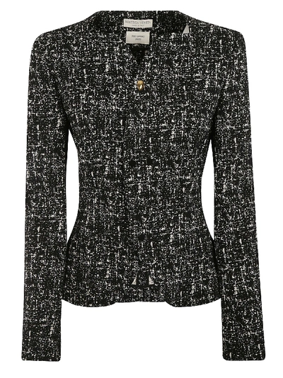 Shop Bottega Veneta Compact Jacquard Tweed Jacket In Black/white