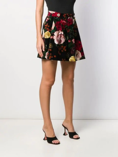 Shop Dolce & Gabbana Rose Print Shorts In Black