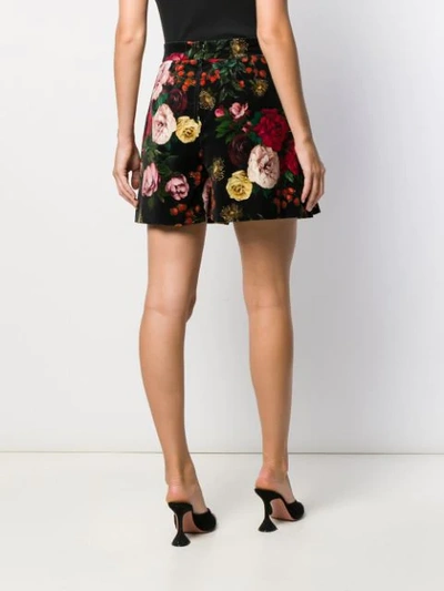 Shop Dolce & Gabbana Rose Print Shorts In Black