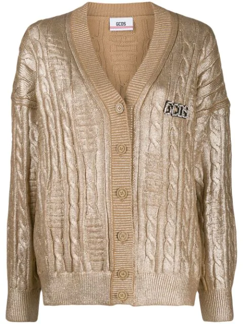 gold knit cardigan