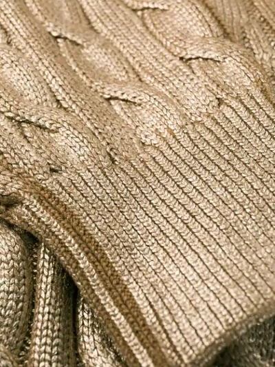 Shop Gcds Metallic Knit Cardigan In Gold