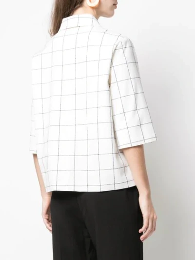 Shop Partow Hewitt Half-zip Blouse In White