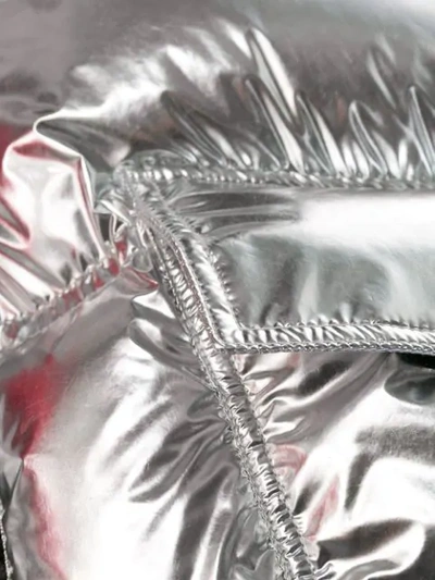 Shop Moncler Atena Metallic Puffer Jacket In Silver