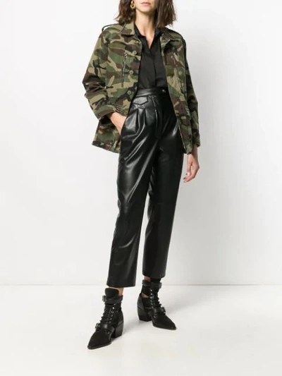 Shop Saint Laurent Parka Gabardine Camouflage Jacket In 3070 Camouflage/kaki