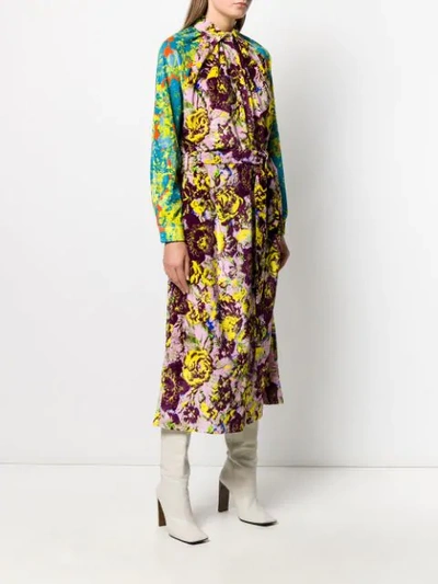 Shop Anntian All-over Print Shirt Dress In Blue