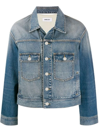 Shop Ambush Logo Denim Jacket In Blue