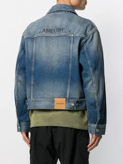 Shop Ambush Logo Denim Jacket In Blue