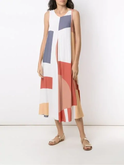 Shop Alcaçuz Geometric Print Mayara Dress In Multicolour