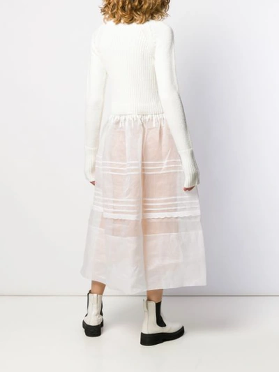 Shop Loewe Knitted Sheer Dress In White
