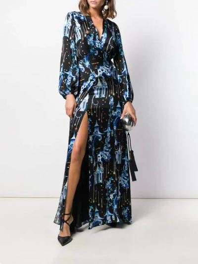 Shop Temperley London Euphoria Chinoiserie-print Silk Gown In Black