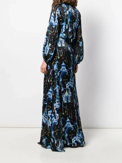 Shop Temperley London Euphoria Chinoiserie-print Silk Gown In Black