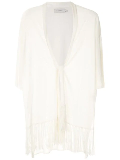 Shop Alcaçuz Fringed Nice Kimono In White