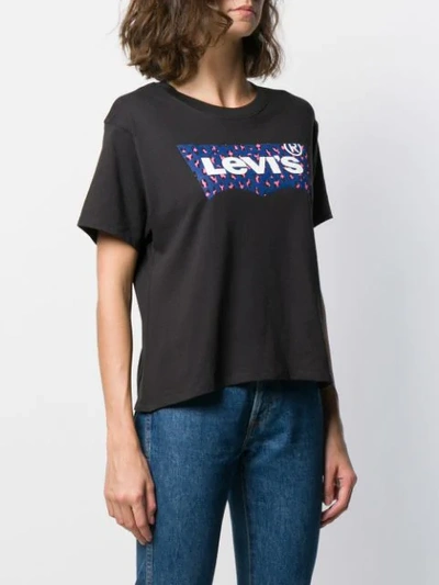 Shop Levi's Logo Print T-shirt In Black