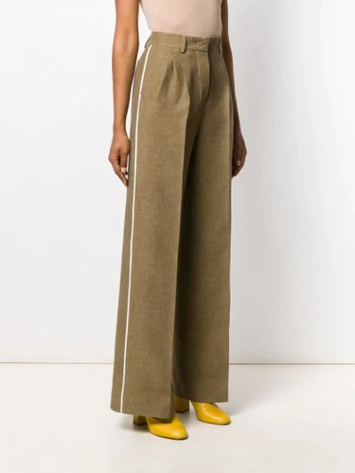 Shop Fendi High-waisted Wide-leg Trousers In Neutrals