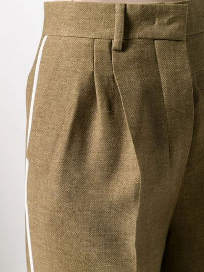 Shop Fendi High-waisted Wide-leg Trousers In Neutrals