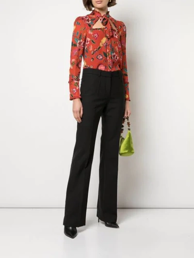 Shop Alexis Elodie Floral Print Shirt In Rustnouveau