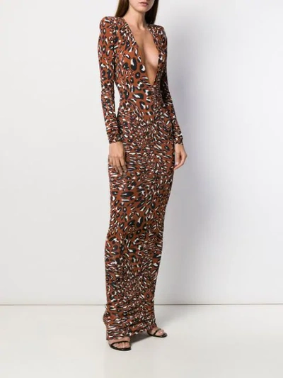 Shop Alexandre Vauthier Leopard Print Dress In Brown