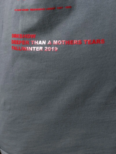 Shop Rick Owens Drkshdw Poem Print T-shirt In Grey