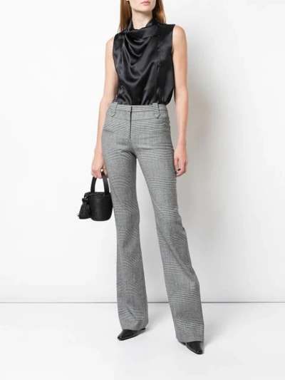 Shop Altuzarra Herringbone Flared Trousers In Grey