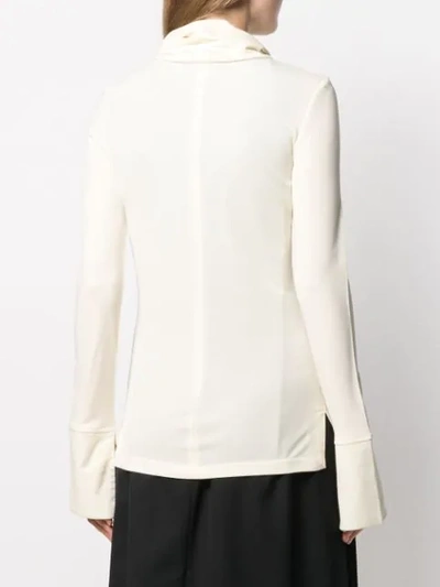 Shop Joseph Turtleneck Fitted Top In Neutrals