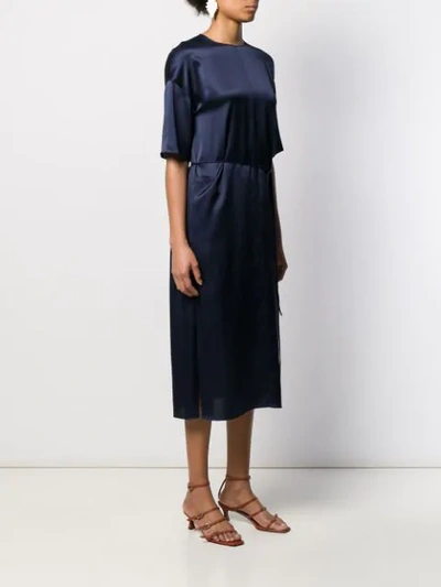 Shop Vince Silk Midi In Blue