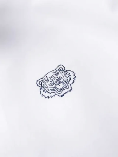 Shop Kenzo Stitched Tiger Logo Shirt In White