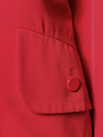 Pre-owned Saint Laurent Loose Collarless Jacket In Red