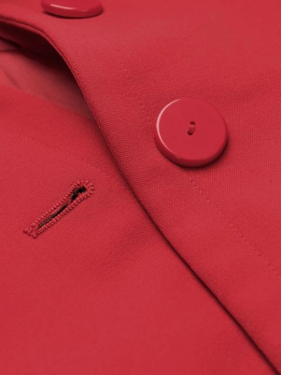 Pre-owned Saint Laurent Loose Collarless Jacket In Red