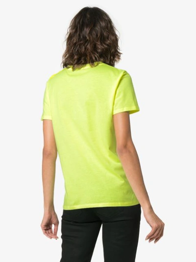 Shop Balmain Short Sleeve Logo Top  In C0530 Yellow