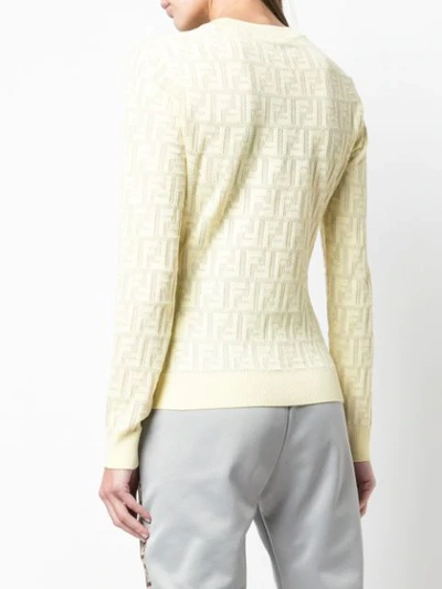 Shop Fendi Ff Motif Jumper In Yellow