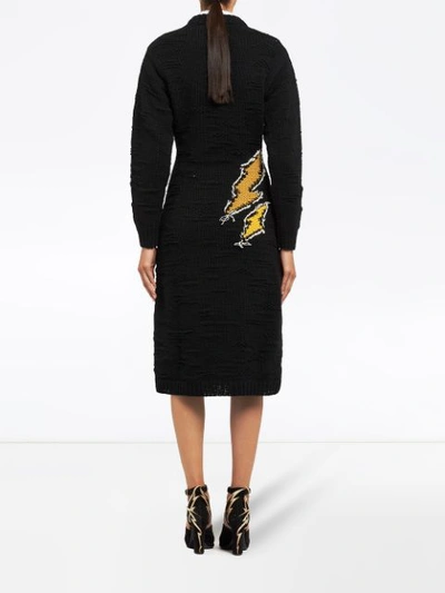 Shop Prada Thunder Midi Knitted Dress In Black