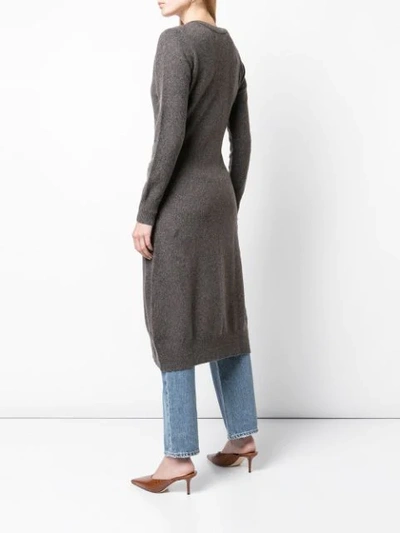 Shop Alexandra Golovanoff V-neck Knit Dress In Grey