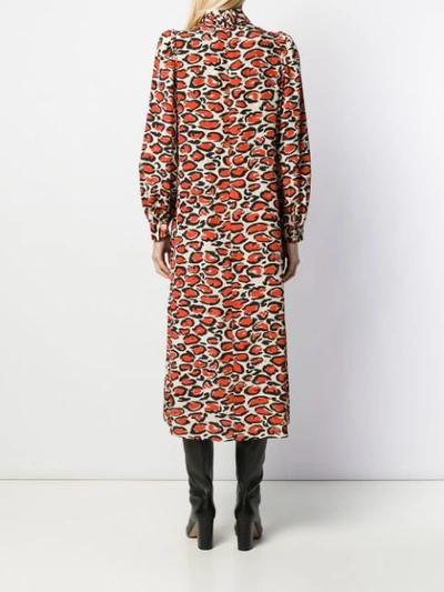 Shop Essentiel Antwerp Giraffe-print Silk Dress In Neutrals