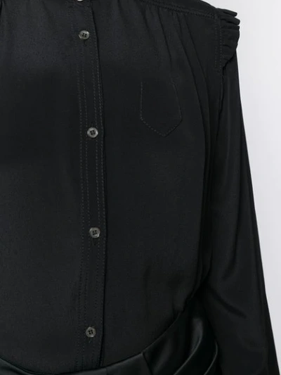 Shop N°21 Ruffle Neck Shirt In Black