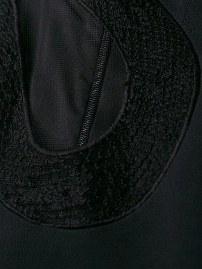 Shop David Koma Crochet Snake Short Dress In Black