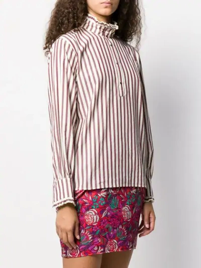 Shop Roseanna Morrison Marshall Striped Blouse In Red