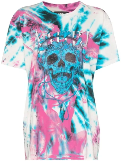 Shop Amiri Tie-dye Skull T-shirt In Purple