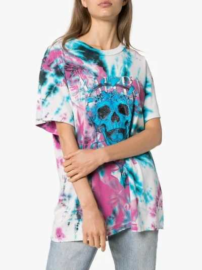 Shop Amiri Tie-dye Skull T-shirt In Purple